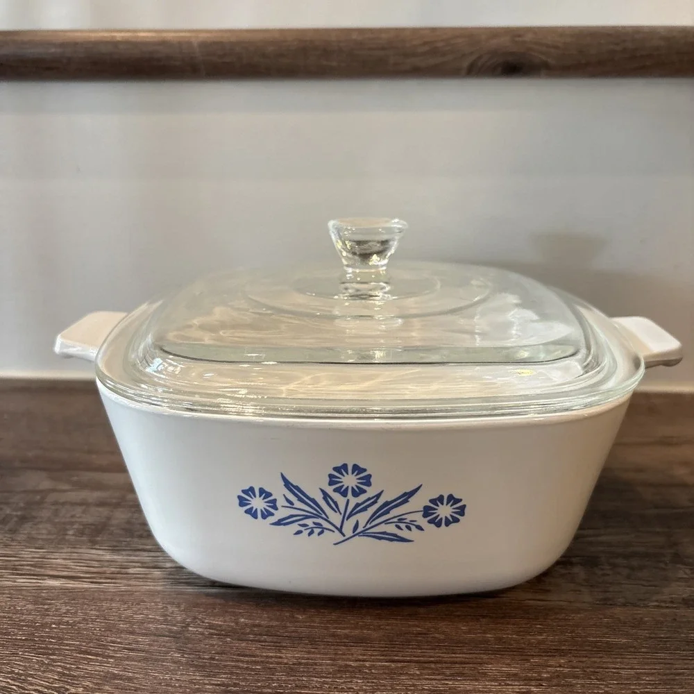 Vintage Blue Cornflower Corning Ware Casserole Dish P-1 1/2-B W/ Lid 1.5Qt READ!